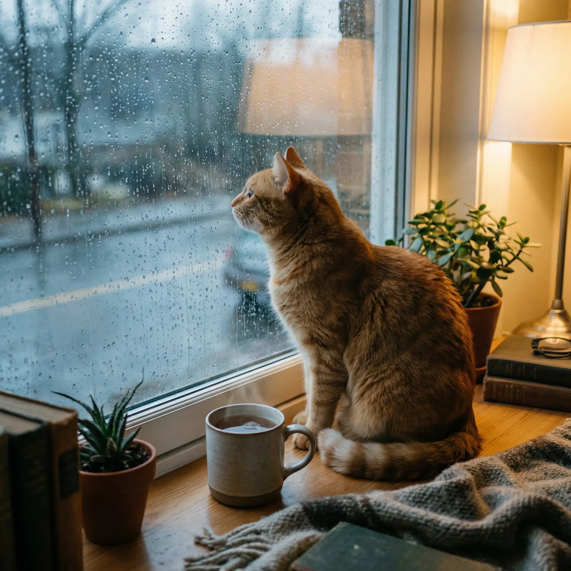 猫咪望着窗外的雨 - 天降之物h